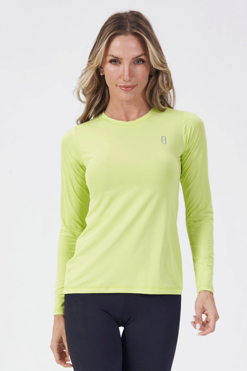 BABY LOOK MANGA LONGA PROTECTION Verde Limão