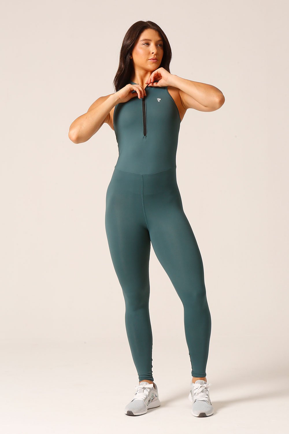 Macacão de Pilates com Zíper Frontal | Alta Compressão